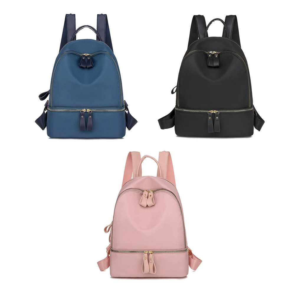 

Oxford Cloth Women Backpack Portable Polyester Lining Waterproof Multi-pocket Solid Color Stylish Fashionable Bag Blue