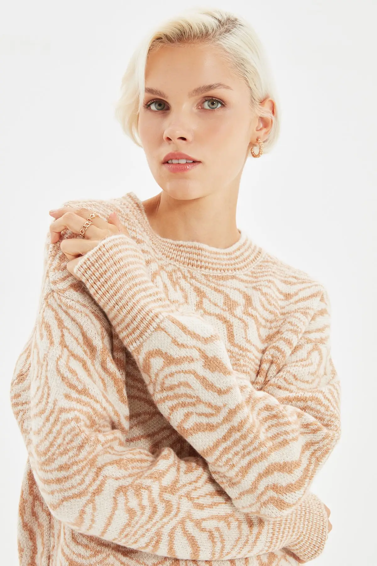 

Camel Jakarlı Knitwear Sweater