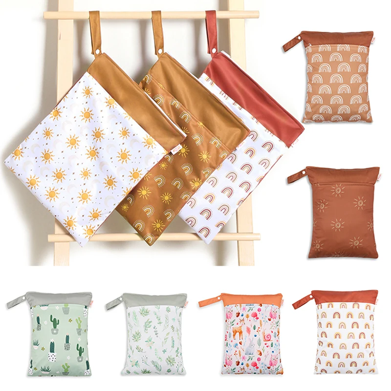 

30*40CM Baby Baby Washable Diaper Organizers Wet And Dry Dual Use Waterproof Stroller Bag Travel Nappy Pouch