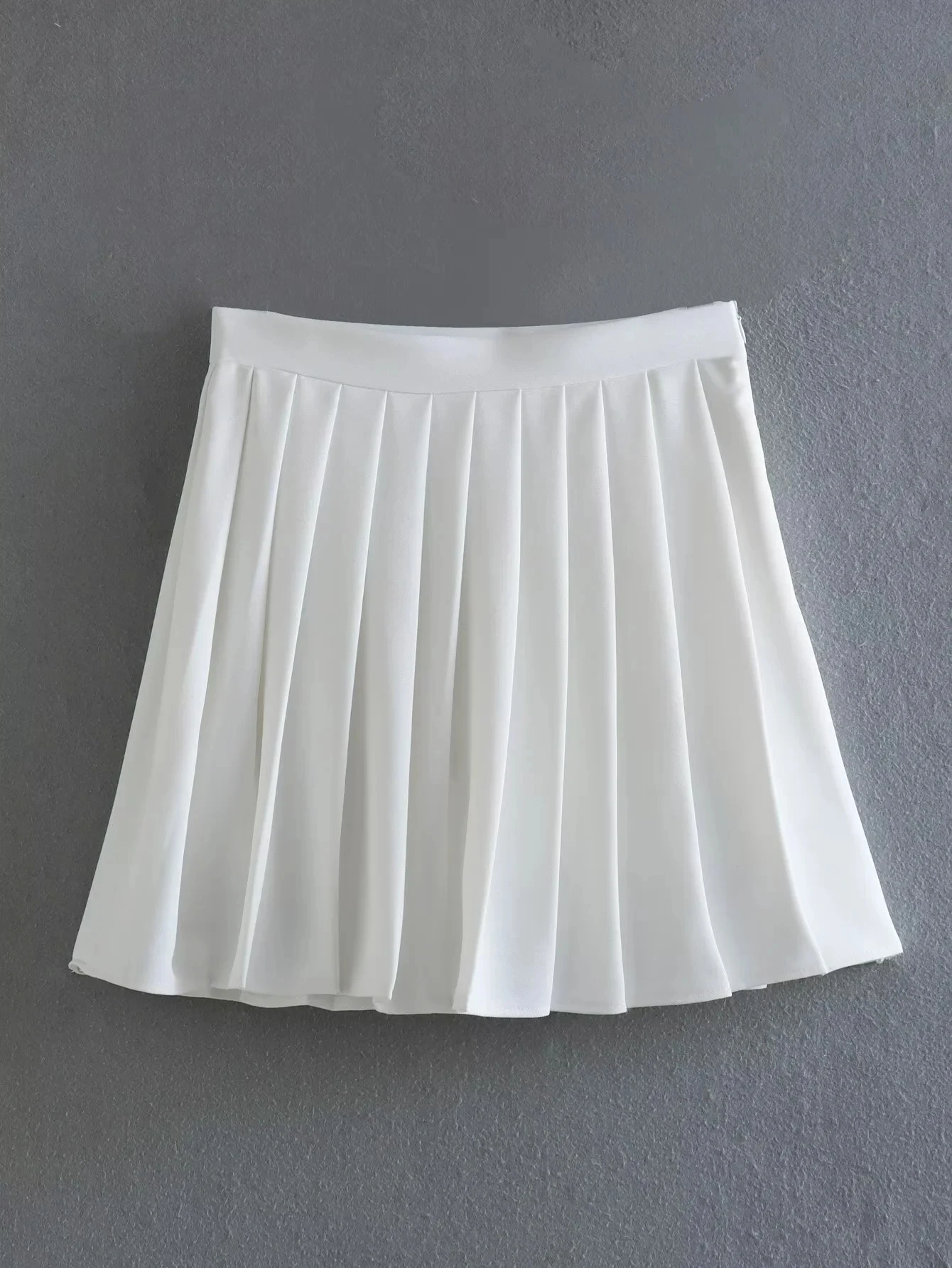 Summer Women's White Pleated Pants Lined With Half Skirt Fashion Cute Sweet College Style