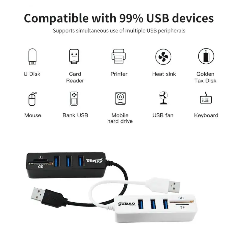 

Docking Station Usb Hub 1.1 2.0 Usb Hub Four Port Portable Abs Power Adapter Multi Splitter Adapter Sd/tf Card Reader Small