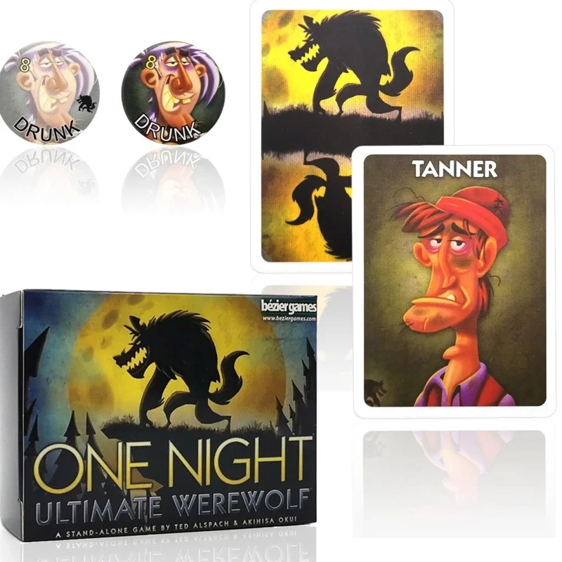 

One Night Ultimate Werewolf Super Villains Alien Collection Cards Board Game Ted Alspach Deluxe Edition Deck For Party Playing