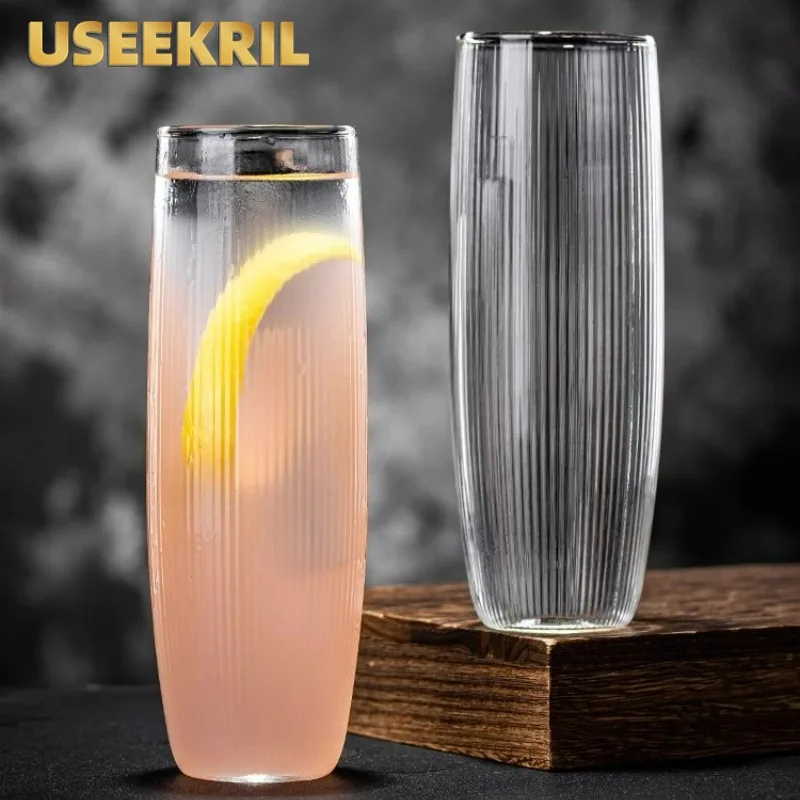 Коктейльные очки в форме регби прозрачная полосатая длинная чашка для напитков