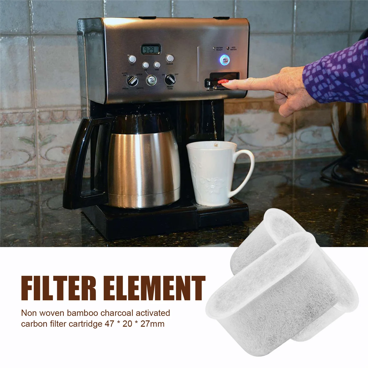 Комплект из 12 сменных угольных фильтров для воды всех кофеварок Cuisinart DCC-RWF