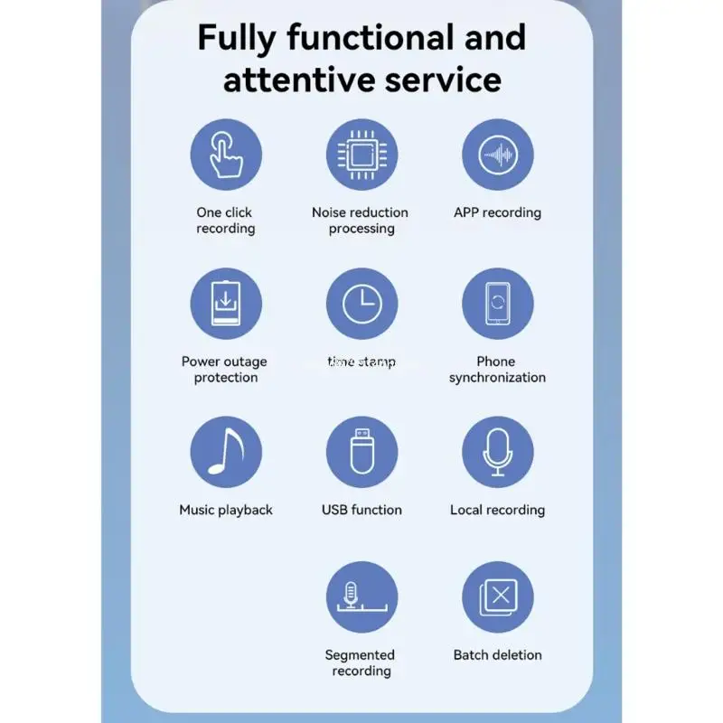 Беспроводной диктофон слуховой с воспроизведением звука портативный для