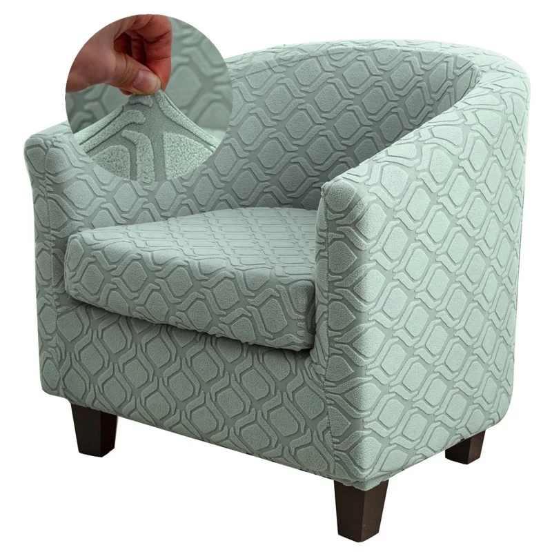

Jacquard Club Tub Chair Covers Stretch Lattice Leisure Armchair Cover Single Sofa Slipcover for Living Room Seat Cushion Cover