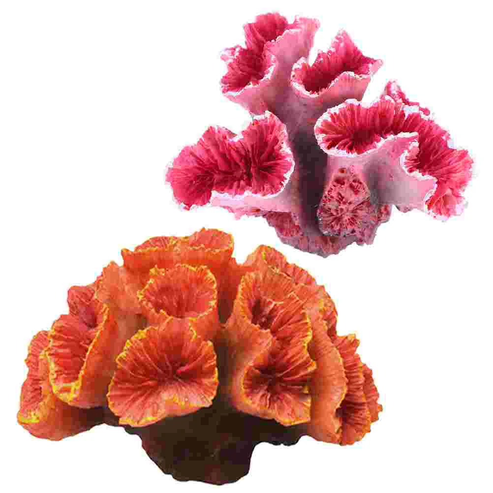 

2 Pcs Simulated Coral Landscaping Fish Tank Supply Decoration Artificial Mediterranean Aquarium Sea ​​tank Ornament