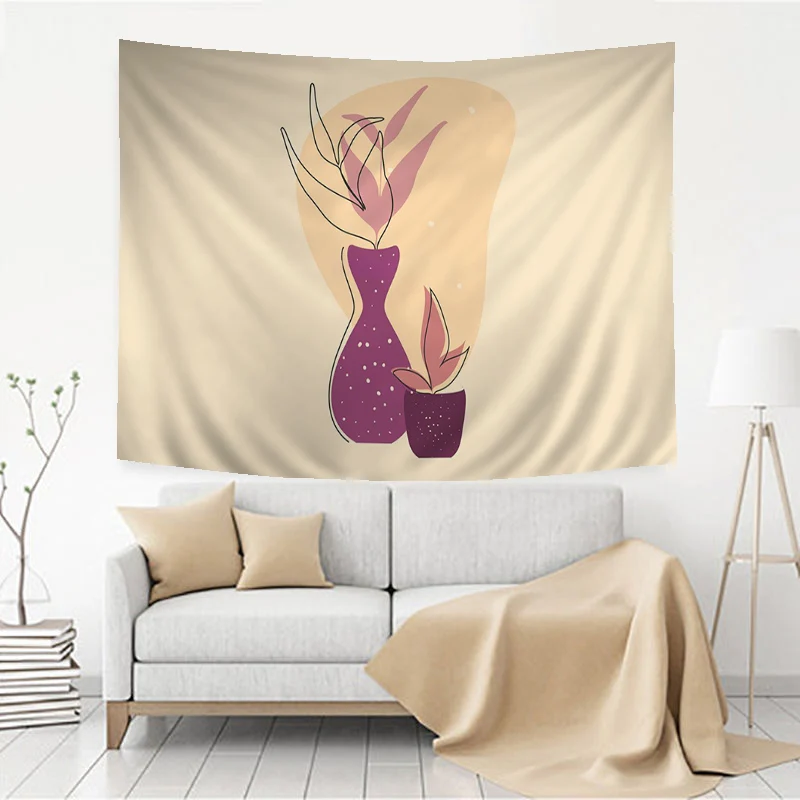 Абстрактная ваза с растениями и цветами искусственная кожа дешевая настенная