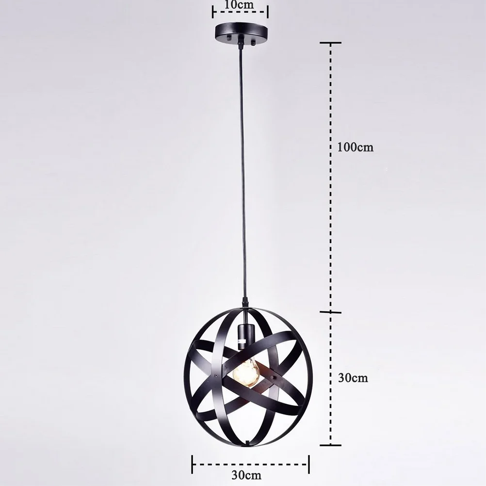 

Железный круглый потолочный светильник, потолочная лампа Tellurion в стиле ретро, промышленный стиль, подвесной светильник (20 см без лампочки)
