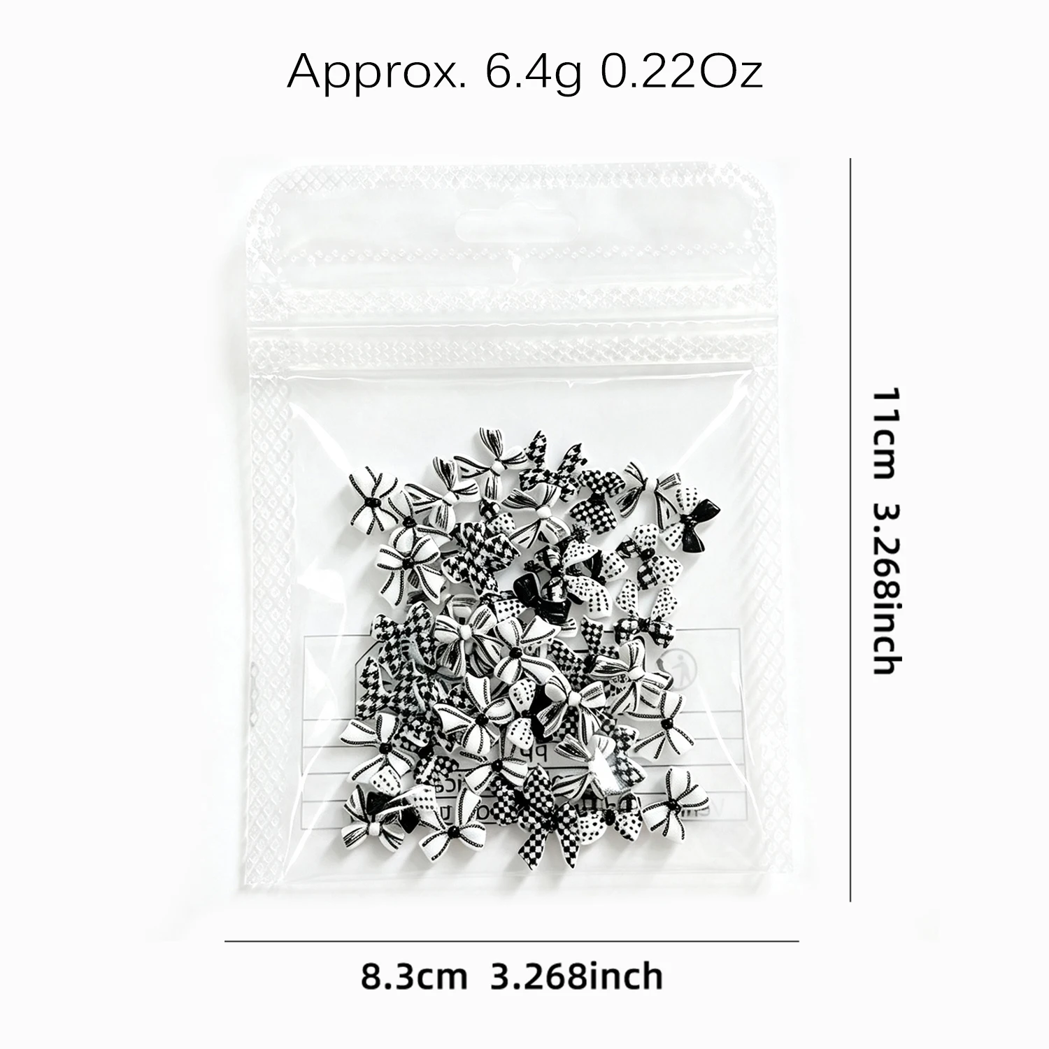Y2k Смешанные черно-белые клетчатые и в горошек украшения для ногтей с бантиками, 50 шт., 3D-украшения из смолы в виде бантиков, аксессуары для маникюра и нейл-арта своими руками. (art.: 3920dd1feea83) - 3920dd1feea83