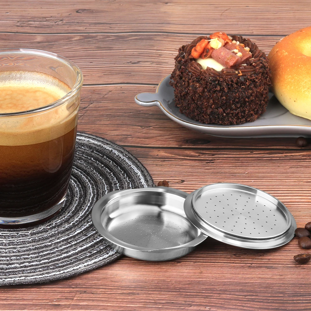 

icafilas Reusable Coffee Capsule Cap For Philips Senseo Coffee Machine Stainless Steel Rechargeable Coffee Filter Pod Coffeeware