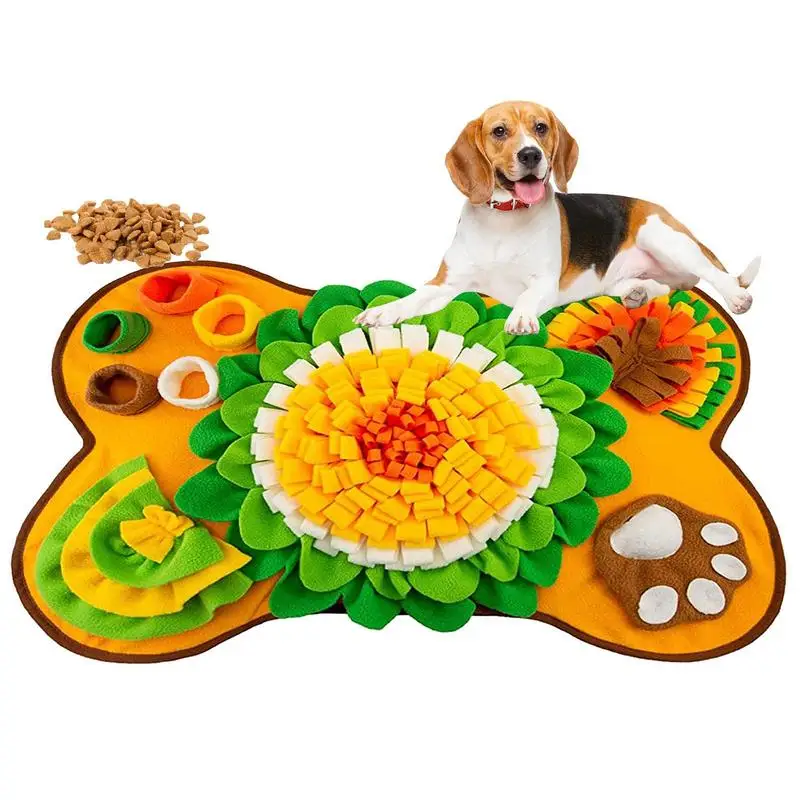 

Dogs Snuffle Mat Pet Leak Food Anti Choking Mat Cat Dog Training Blanket Slow Feeder Dog Treat Bone Shape Interactive Sniff Mat