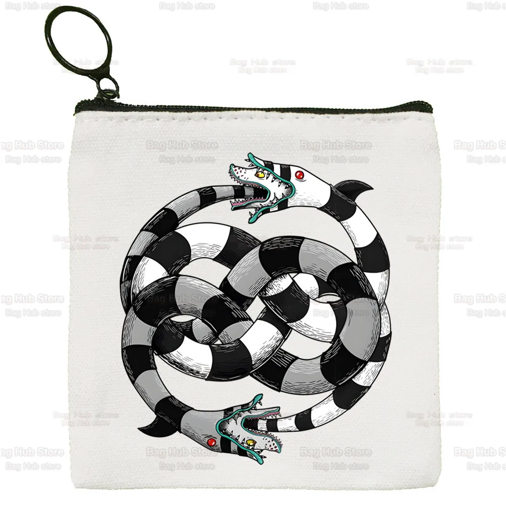 Beetlejuice Wallets Coin Pocket Vintage Male Horror Halloween Snake Purse Function Boy and Girl Wallet With Card Holders