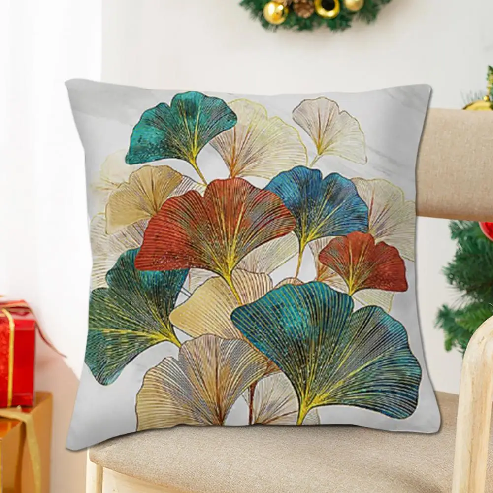 

Cushion Cover Lightweight Comfortable Printed Pillow Sham Soft Touch Polyester Peach Skin Pillow Case Household Supplies