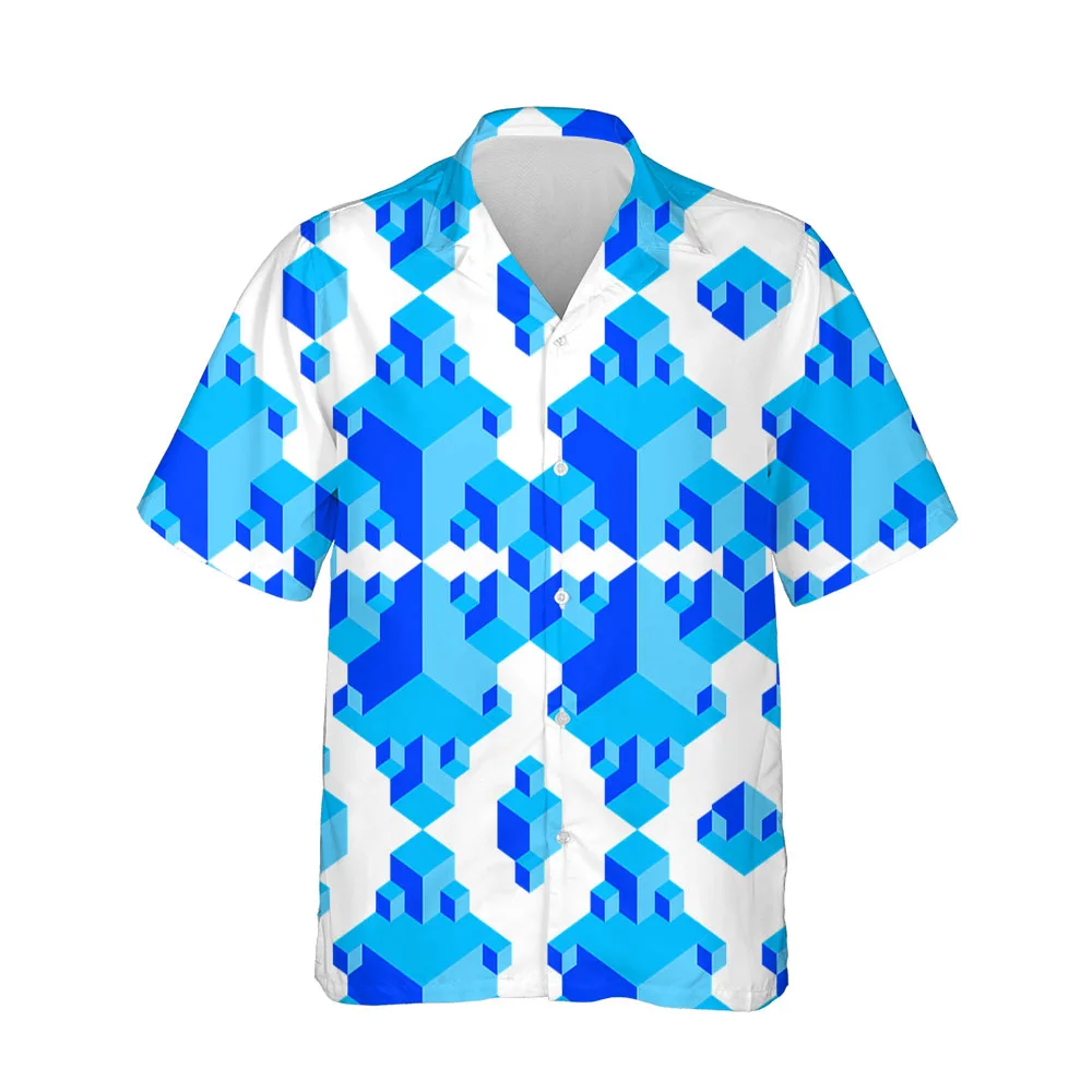 Jumeast New 3D Summer Mens Hawaiian Shirt Short Sleeve Beach Aesthetic Clothing Blouses Fashion Streetwear Comfortable Men Shirt