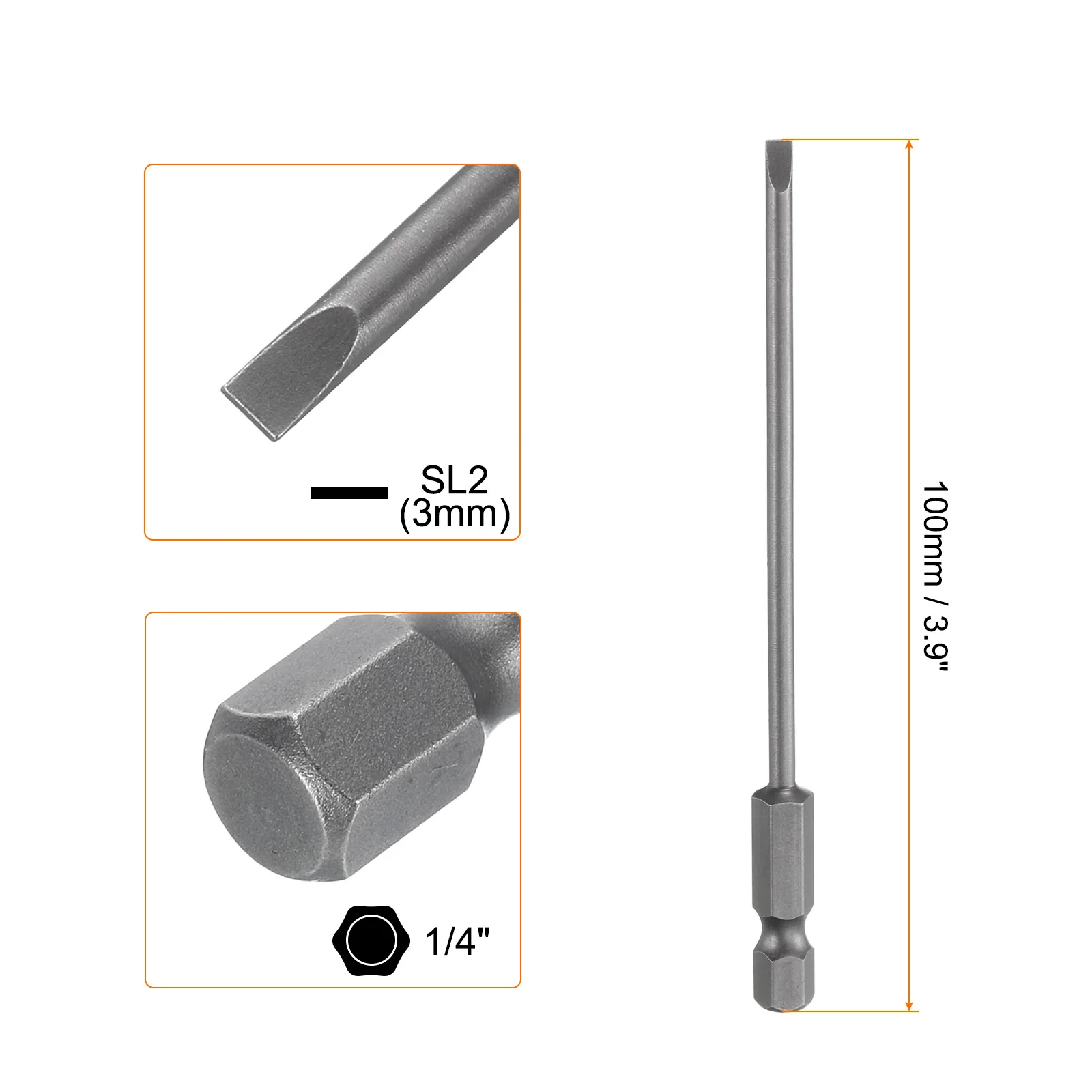 

UXCELL Магнитные шлицевые биты отвертки S2 сталь 1/4"