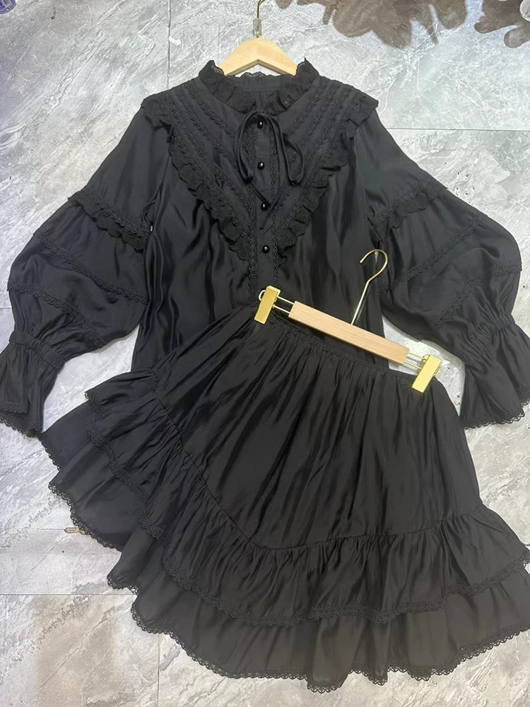 Женский комплект из двух предметов VGH Однотонная рубашка со стоячим воротником и