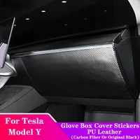for tesla model y carbon fiber invisible glove compartment anti kick pad sticker