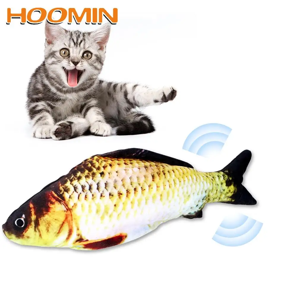 

HOOMIN Electric Wagging Jump Fish USB Charging Chewing Playing Biting Supplies Simulation Carp Pet Cat Toy