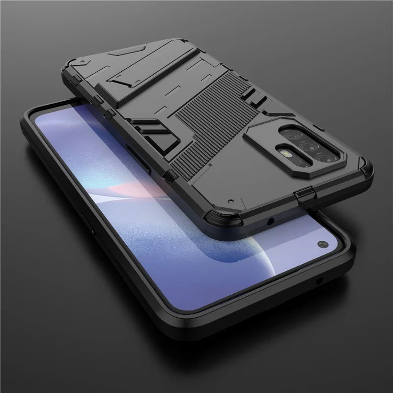 

For Cover Oppo Reno 5z 5g Case For Oppo Reno 5z Capas Fashion Punk Pc Bumper Kickstand Holder Back Cover For Find X3 Lite Fundas