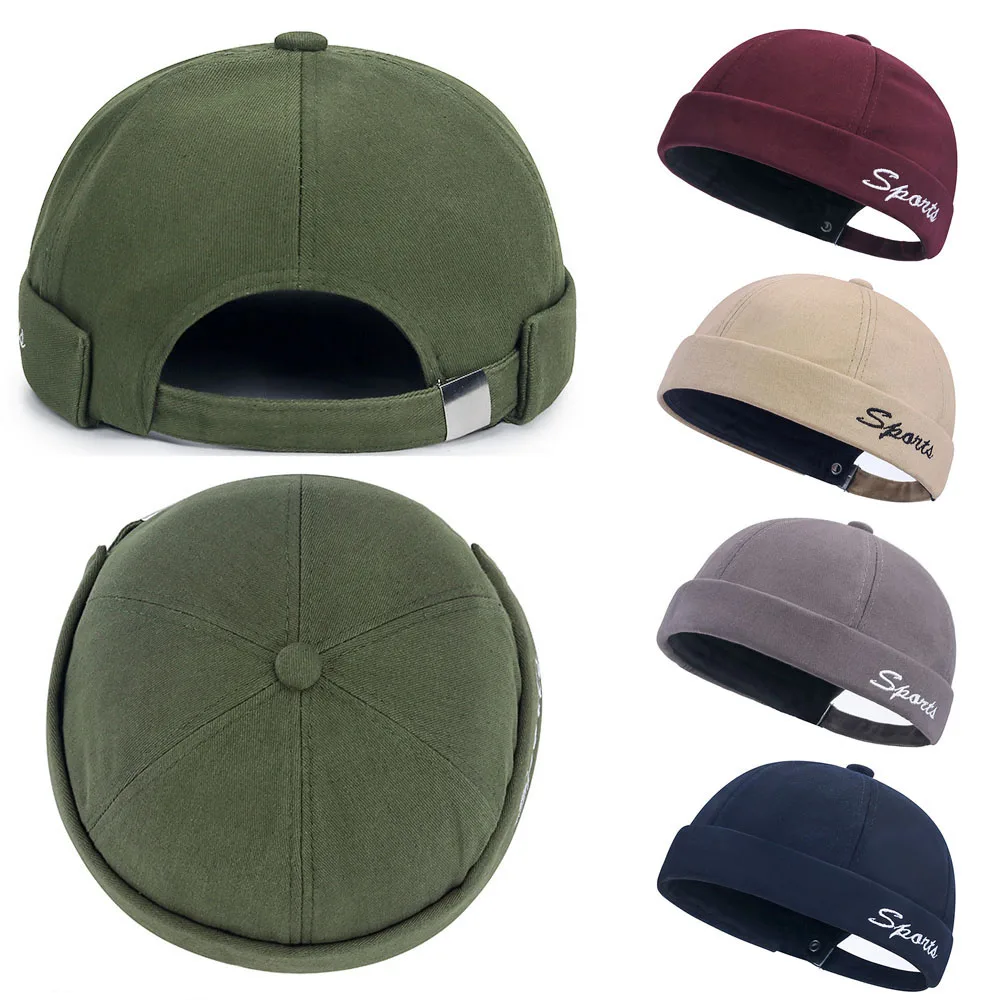 Винтажная регулируемая шляпа без полей уличная шапка-бини хлопковая ретро