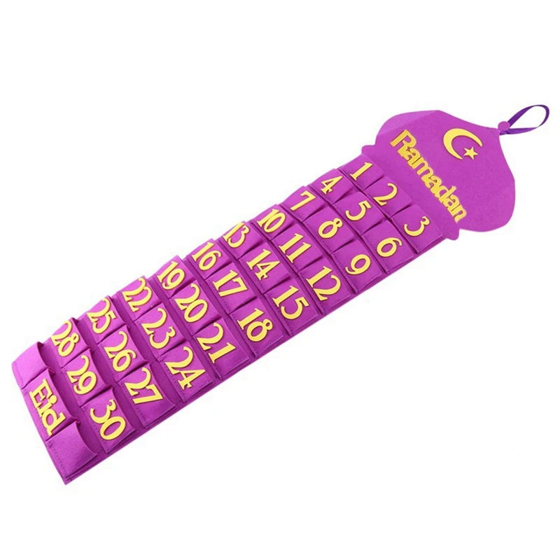 

Eid Mubarak Felt Calendar Eid Eid Countdown Fabric Wall Calendar, Eid Mubarak DIY Felt