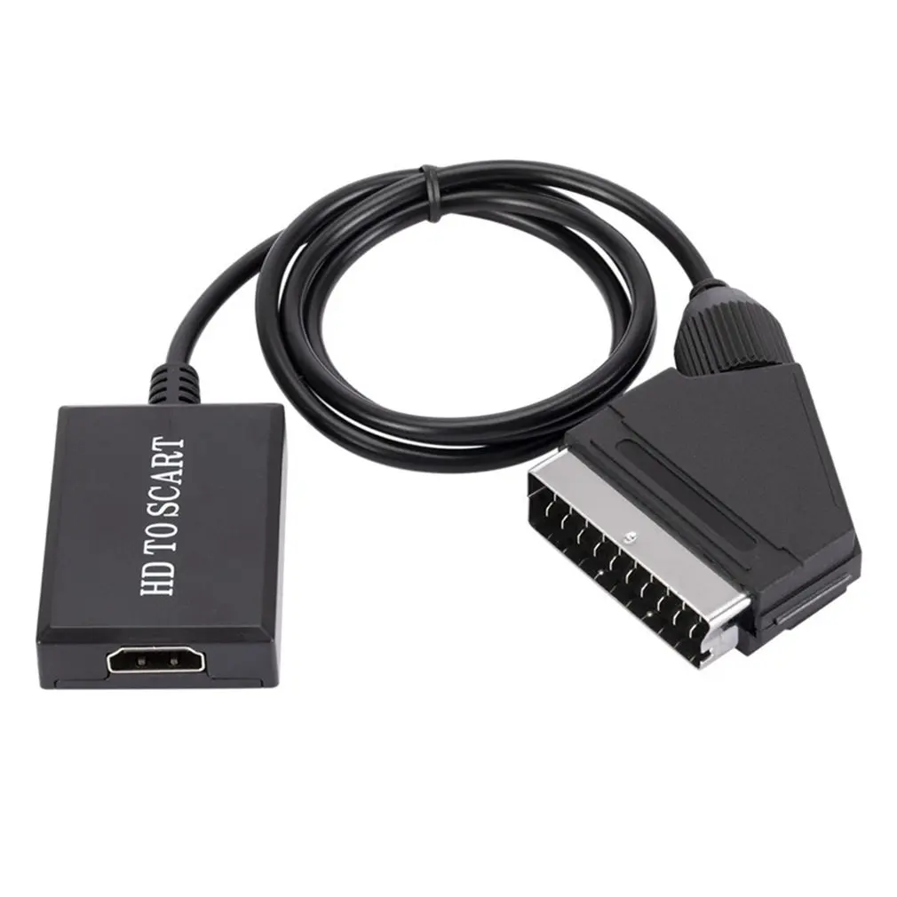 

HD1080P HDMI-совместимый с SCART выходом видео аудио конвертер адаптер для HDTV DVD для Sky Box STB Plug and Play DC Кабели