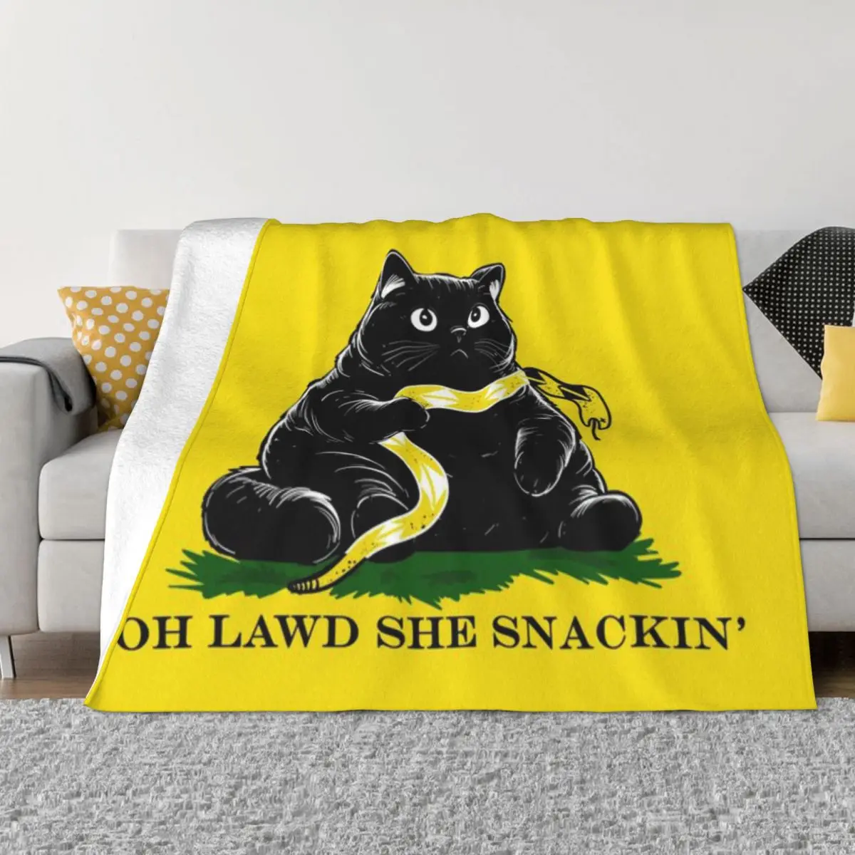 Ультрамягкое Флисовое одеяло Oh Lawd She Snackin