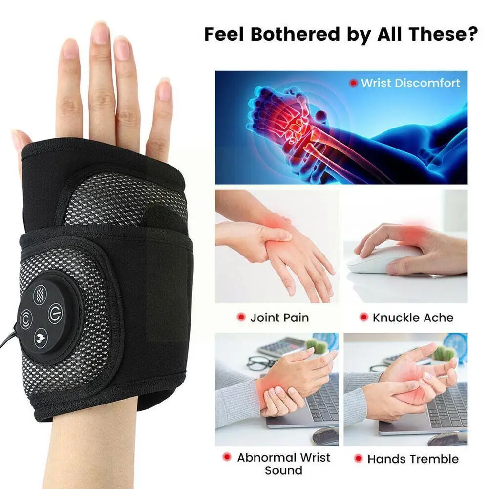 

Usb Electric Wrist Brace Hand Compression Air Massager Vibration Tool Wrist Relief Pain Brace Heating Massage Hand H7i7