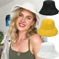 summer ladies bucket hat with tassel sun visor fisherman hat beach outdoor sun protection women flat breathable sun hat