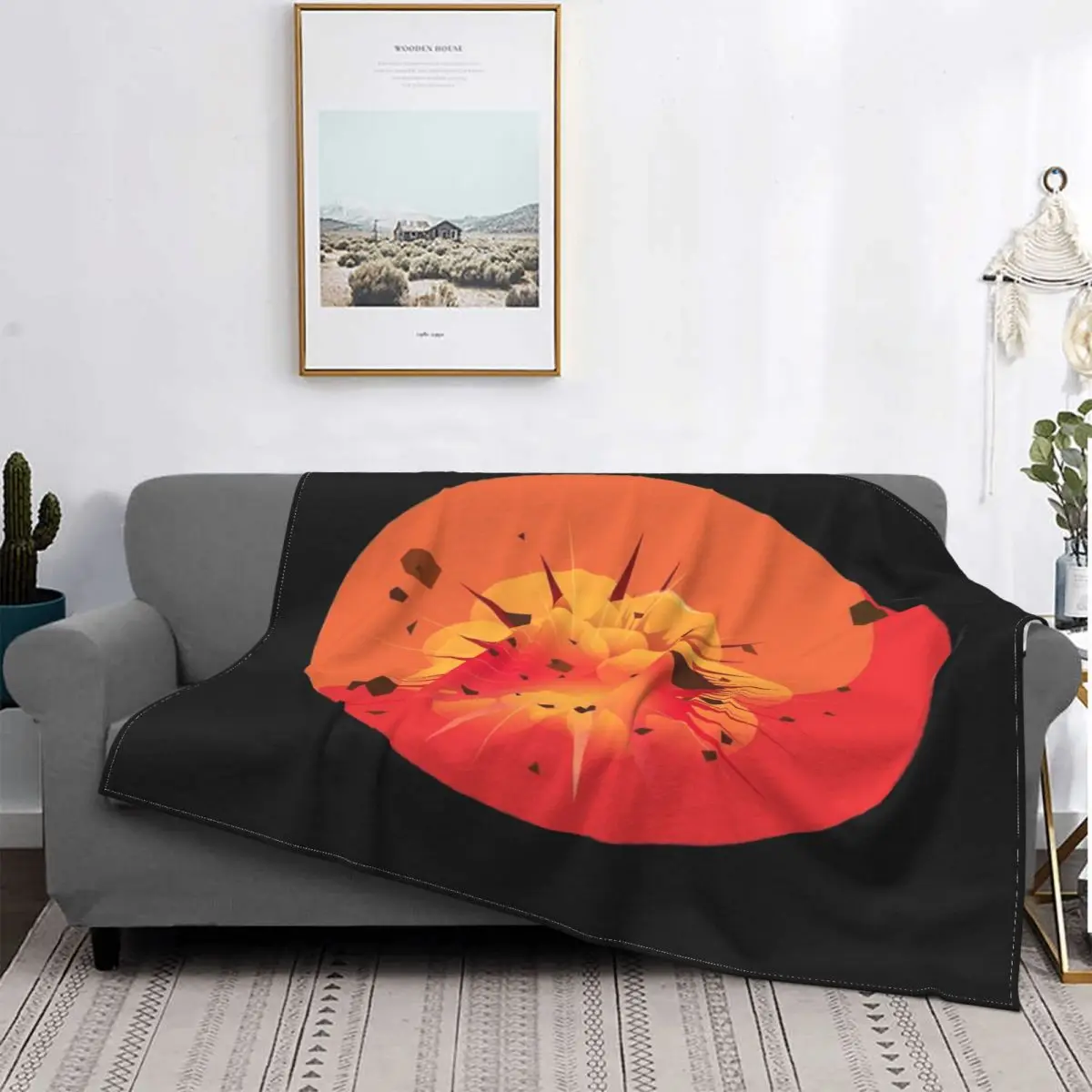 

Manta con ilustración de explosión para cama, colcha a cuadros, manta Kawaii, 150
