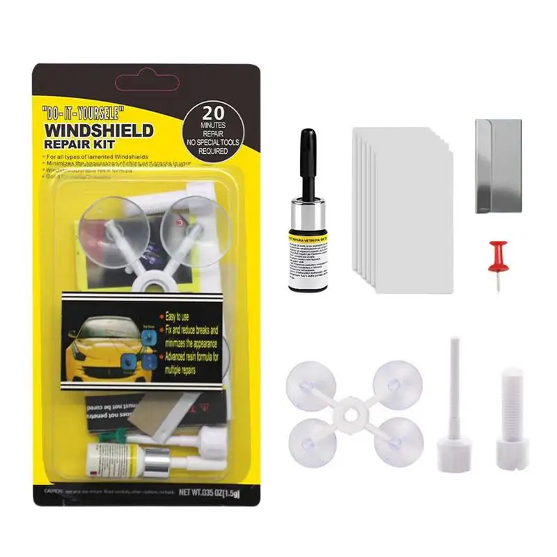 

Windshield Crack Repair Kit Crack Windscreen Glass Car Kit Portable Auto Windscreen Glass Repair Tool For Cracked Car Windshield