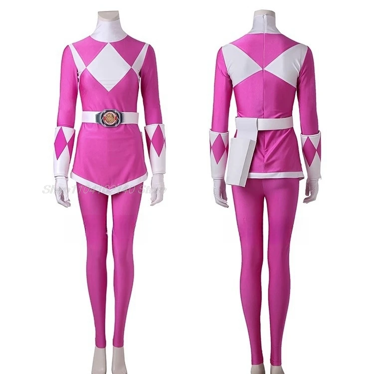 Adult Ptera Ranger Superhero Cosplay Costume Mei Zyuranger Pink Outfit Fancy Halloween Carnival High Quality Bodysuit