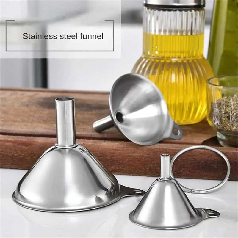 

Stainless Steel Funnel Three-piece Set Mini Funnel Oil Spill Wine Spill Tool Liquid Dispenser Kitchen Funnel Set Entonnoir