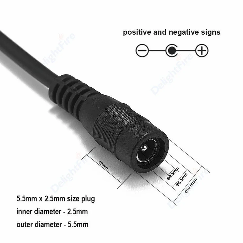 Кабель питания постоянного тока 22AWG/20AWG гнездо 5 5*2 1 мм штекер 4 8*1 7
