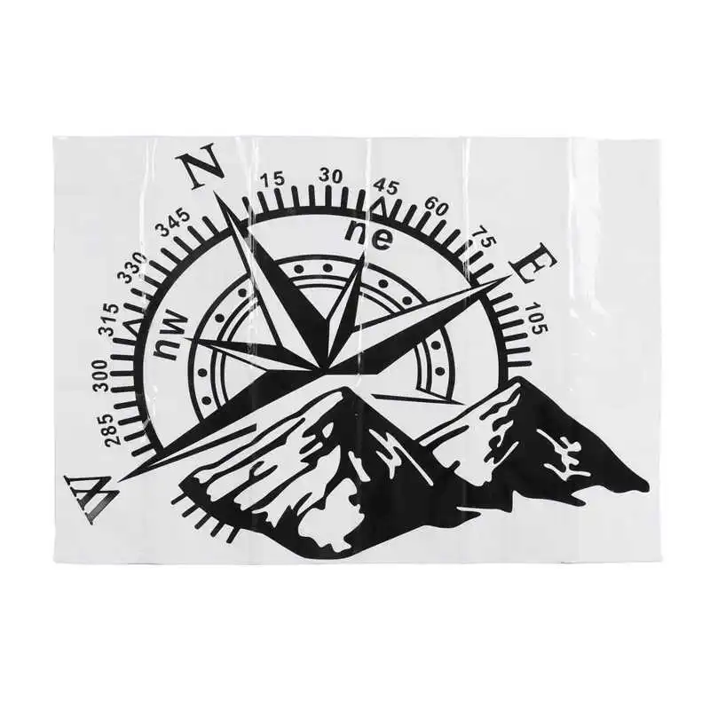 

Compass Mountain Sticker 48x34cm Removable Self Adhesive Mountain Car Sticker Wear Resistant Vinyl for Hood Door Body