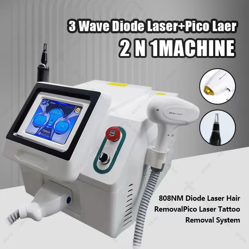 

Диодный лазер 2 в 1, нм, перманентное удаление волос с переключателем Q, аппарат для удаления татуировок ND YAG picosecond Laser