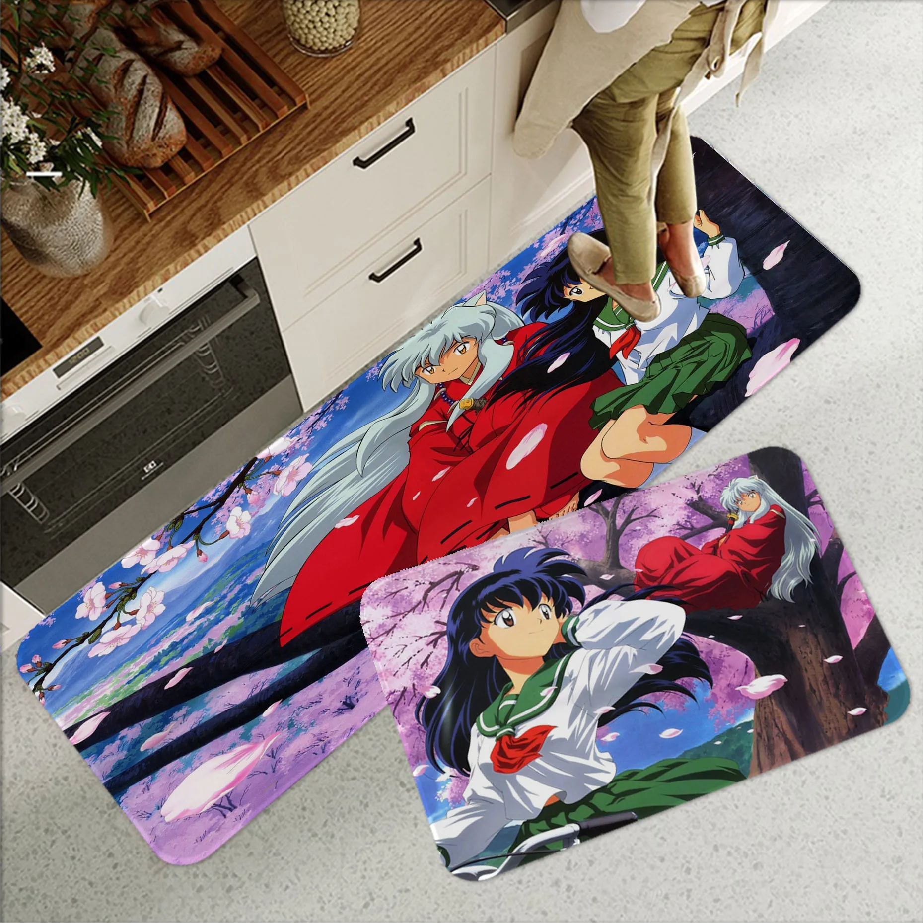 

Japanese Anime Inuyasha Bathroom Mat Rectangle Anti-slip Home Soft Badmat Front Door Indoor Outdoor Mat Welcome Doormat