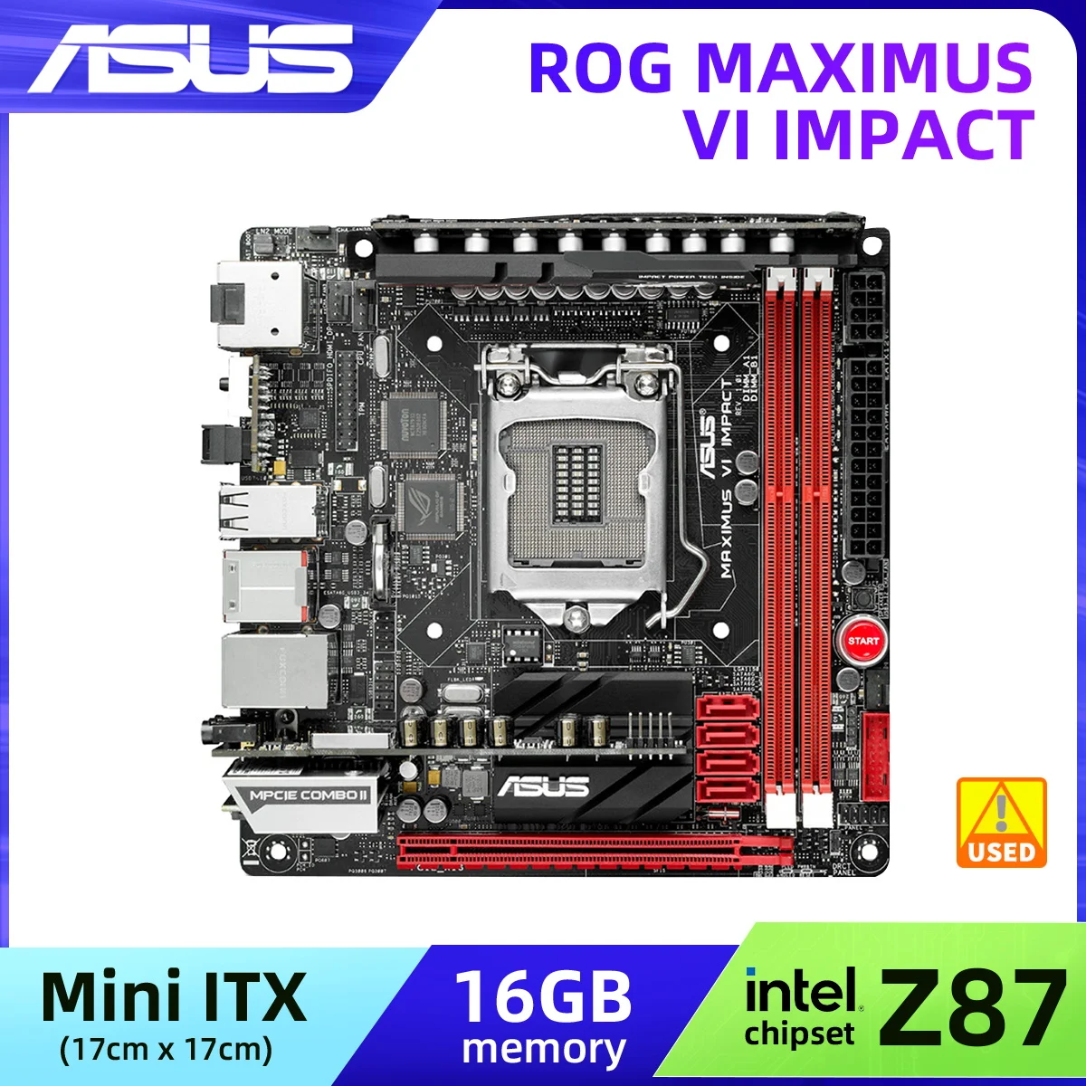 Материнская плата LGA1150, Материнская плата ASUS MAXIMUS VI IMPACT DDR3 2800 МГц память Mini ITX Intel Z87 Core i7 i5 i3 CPU PCI-E 3,0 USB3.0
