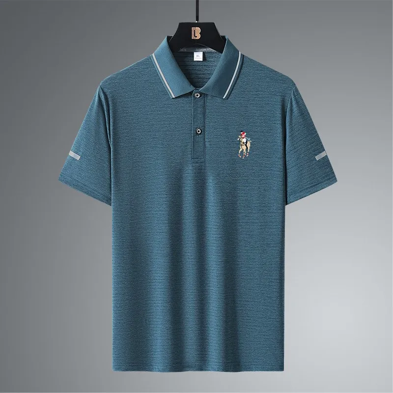 2023 New Summer Embroidered Polo Shirt Casual Business Short Sleeve T-shirt Golf Men's Clothing Large 6XL 7XL