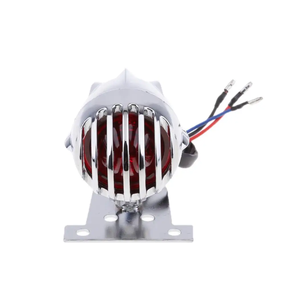 Металлический светодиодный задний фонарь с решеткой для мотоцикла Bobber Chopper DC 12 В