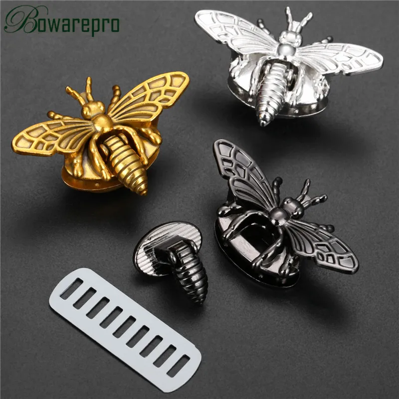 

bowarepro Retro Fashion Metal Bee-shape Clasp Turn Lock Hardware For DIY Handbag Bag Purse Home Garden Supplies Decoration 1pc