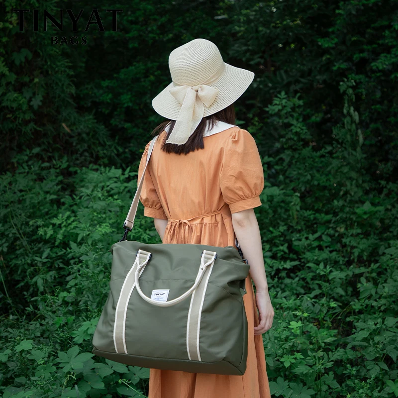 TINYAT Large Women's Travel Bags WaterProof Gym Tote Bags Yoga Sport Crossbody Duffle Bags Female Luggage Handbags Organizer