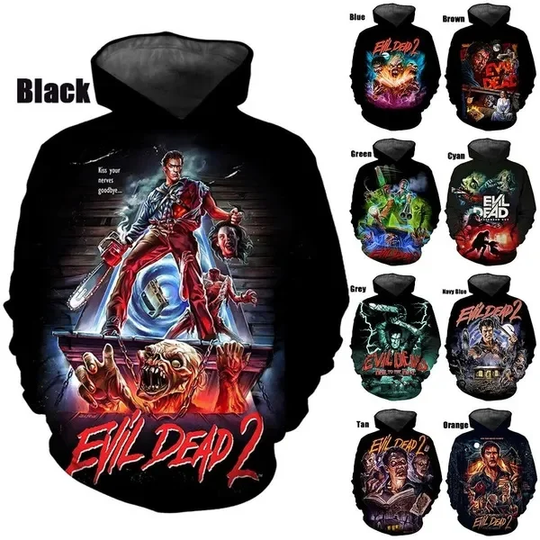 

Толстовка Мужская/женская с 3D-принтом злых мертвецов, модный Повседневный пуловер с длинным рукавом, уличная одежда в стиле Харадзюку