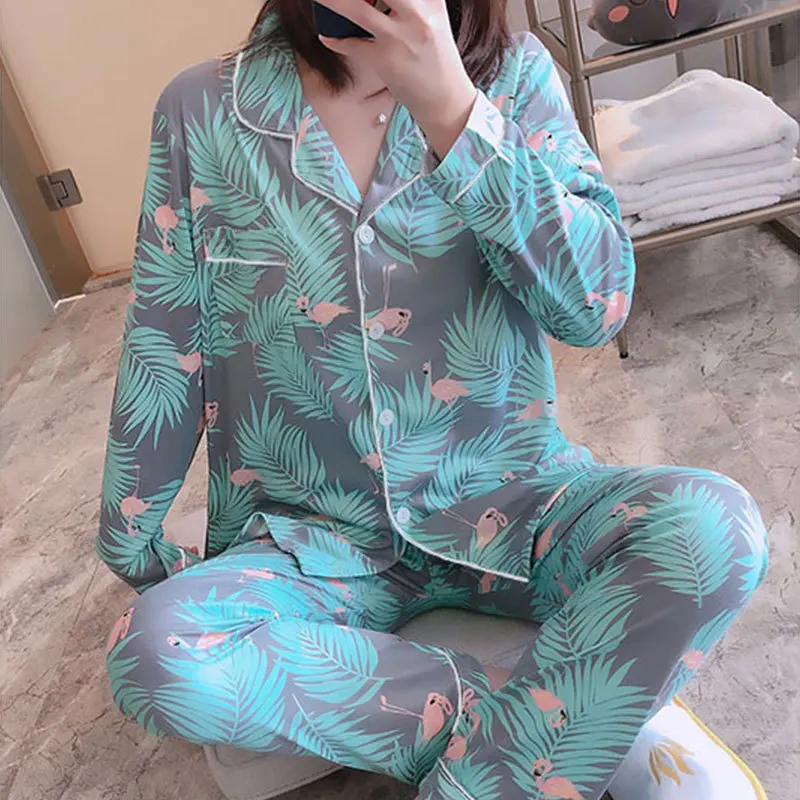 Женский Пижамный Комплект В Стиле Mori Весенне-осенний Топ С Длинными Рукавами