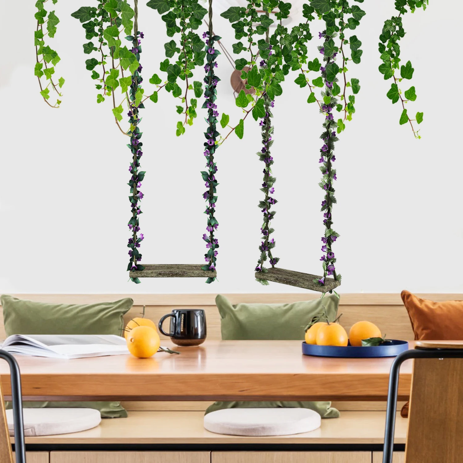 Настенные Стикеры с листьями качели цветами лозой детская комната настенная