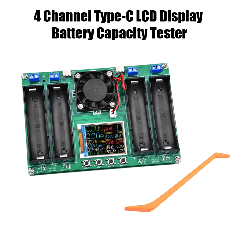 

18650 Lithium Battery Capacity Tester Module MAh MWh Digital Battery Power Detector Module 18650 Battery Tester Type-C Auto Char