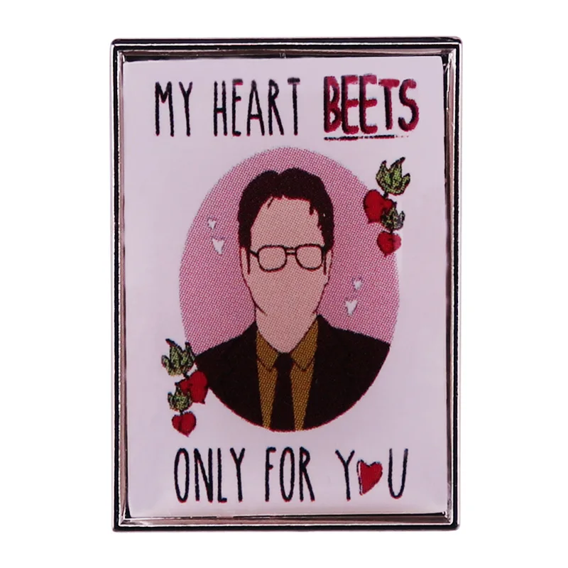 C2781 TV Office My Heart beets only for you Enamel Pins and Brooches for Women Men Lapel pin backpack bags badge Collection Gift