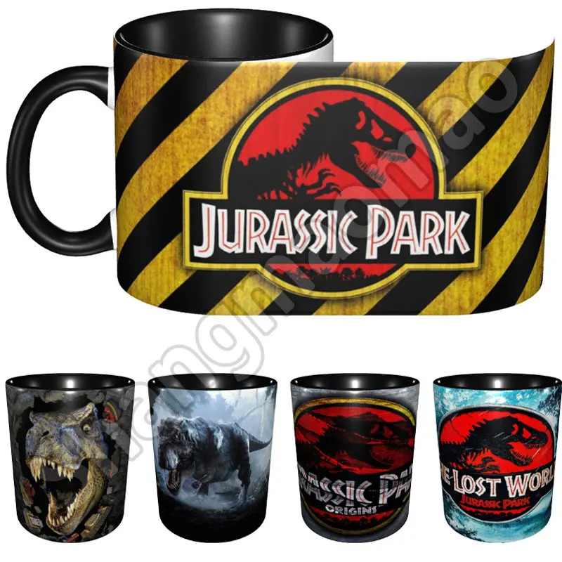 

Mug Ceramic movie Jurassic Park Logo Mug Microwave Safe Ceramic Milk Mug Juice Handgrip Office Water Cup Kitchen Drinking Tools