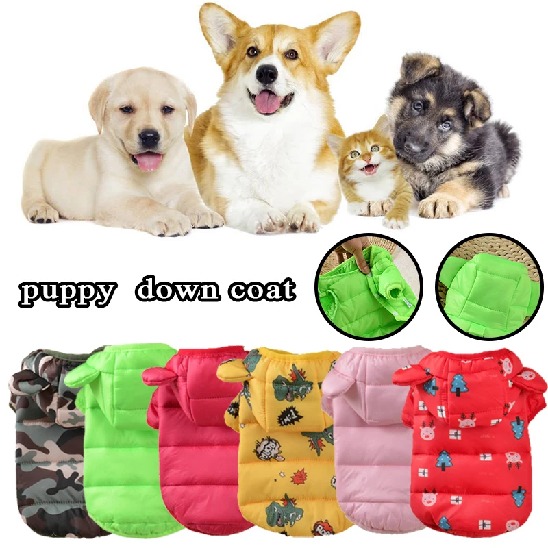 

Winter Pet Clothes For Dogs Puppy Pet Warm Down Jacket with Ear Waterproof Coat For Small Dogs Chihuahua Dogs Clothing YZL7